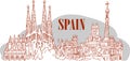 Spain detailed skyline. vector illustration