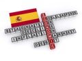 Spain economic collapse word block on white Royalty Free Stock Photo