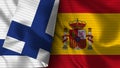 Spain and Finland Realistic Flag Ã¢â¬â Fabric Texture Illustration
