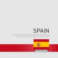 Spain flag background. Spain flag ribbons on a white background. National poster. Vector flat design. Spanish state patriotic