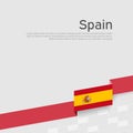 Spain flag background. Spain flag ribbons on a white background. National poster. Vector flat design. Spanish state patriotic