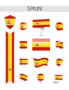 Spain Flag Collection Royalty Free Stock Photo