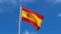 Spain Flag Country 3D Rendering in Blue Sky Background Royalty Free Stock Photo