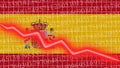 Spain economic growth progress chart report Ã¢â¬â 3D Illustrations