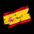 Spain flag grunge brush background. Old Brush flag vector illustration. abstract concept of national background Royalty Free Stock Photo