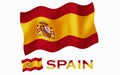 Spain flag illustration with Spain text and white space Royalty Free Stock Photo