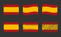 Spain flags set, Spanish national flag icons