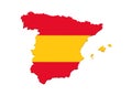 Spain Flag Map Royalty Free Stock Photo