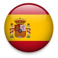 SPAIN flag button Royalty Free Stock Photo