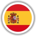 Spain flag round shape Vectors Royalty Free Stock Photo