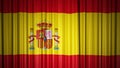 Spain flag silk curtain on stage. 3D illustration Royalty Free Stock Photo