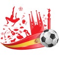 Spain flag with soccer ball Royalty Free Stock Photo