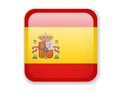 Spain flag. Square bright Icon on a white background Royalty Free Stock Photo