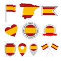 Spain flag icons set, Spanish flag symbol