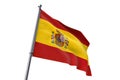 Spain flag waving isolated white background 3D illustration Royalty Free Stock Photo