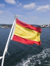 Spain flag waving in the sea Royalty Free Stock Photo