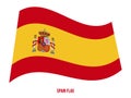 Spain Flag Waving Vector Illustration on White Background. Spain National Flag Royalty Free Stock Photo