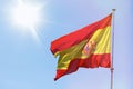 Spain flag waving in the wind Royalty Free Stock Photo