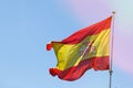 Spain flag waving in the wind Royalty Free Stock Photo