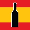 spain flag and wine bottle. Vector illustration decorative design