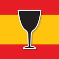 spain flag and wine glass. Vector illustration decorative design