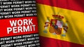 Spain Flag with Work Permit Title