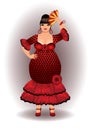 Spain flamenco woman isolated