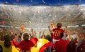 Spain football team supporter on stadium Royalty Free Stock Photo