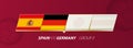 Spain - Germany football match illustration in group A Royalty Free Stock Photo