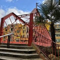 Spain Girona entrance to the Eiffel bridge Royalty Free Stock Photo