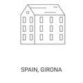 Spain, Girona travel landmark vector illustration