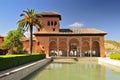 Granada. Alhambra. The Ladies Tower Torre de las Damas. Garden of the Partal.