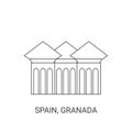 Spain, Granada, travel landmark vector illustration