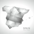 Spain mosaic vector 3d polygonal grey map