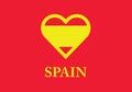 Spain heart shape love symbol national flag