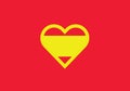 Spain heart shape love symbol national flag