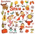 Spain icons collection Royalty Free Stock Photo