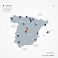 Spain infographic map vector illustration.