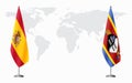 Spain and Kingdom of eSwatini - Swaziland flags for offi