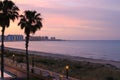 Spain. La Manga. Sunset on a beautiful beach