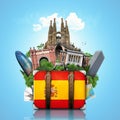 Spain, landmarks Madrid and Barcelona, travel Royalty Free Stock Photo