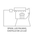 Spain, Las Palmas, Castillo De La Luz travel landmark vector illustration