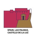 Spain, Las Palmas, Castillo De La Luz travel landmark vector illustration