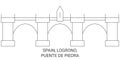 Spain, Logrono, Puente De Piedra travel landmark vector illustration