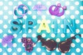 Spain made of plastic letters, castanet and costume jewelry Royalty Free Stock Photo