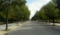 Spain, Madrid, El Retiro Park, central alley of the park overlooking the fountain Fallen Angel