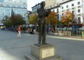 Spain, Madrid, Plaza de Santa Ana, monument to Federico Garcia Lorca