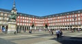 Spain, Madrid, Plaza Mayor, courtyard square and statue of the King Philip III Royalty Free Stock Photo