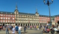Spain, Madrid, Plaza Mayor, courtyard square and statue of the King Philip III Royalty Free Stock Photo