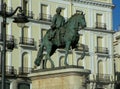 Spain, Madrid, Puerta del Sol, monument to King Carlos III